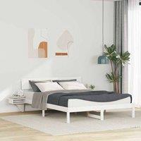 Berkfield Home Bed Frame with Headboard White 150 x 200 cm Solid Pine Wood