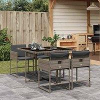 Berkfield Home Garden Dining Set | Grey | PE rattan | Compact | Removable Covers