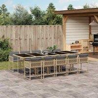 Berkfield Home Garden Dining Set | Mix beige | PE rattan | 10-seater | Foldable