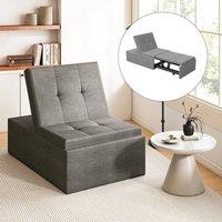 EONLION 4-in-1 Multifunction Folding Sofa Bed in Dark Grey | Size: Single