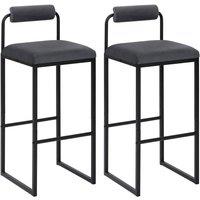 FORGEVIO Bar Stools Bar Kitchen Pub Counter Chair with Footrest 2x Dark Grey