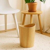 EONLION Wooden Wastebasket Waste Paper Bin in Light Oak | Size: 100 cm
