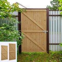 EONLION 6ft x 3ft Heavy Duty Wooden Gate Garden in Brown