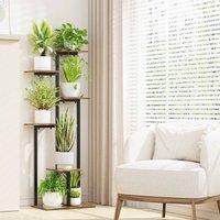 EONLION Wooden Plant Stand Garden Shelf Shelving in Brown | Size: 100 cm