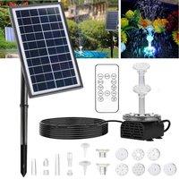 NESTLUNE Solar Panel Powered Water Pump Garden Pool Pond Fish Aquarium in Black | Size: 100 cm x 15 cm