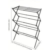 FLAVORA Heavy Duty 3 Tier Clothes Airer Dryer Laundry in Black | Size: 1000L