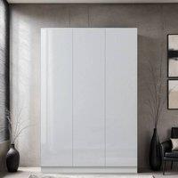 SPETLEK 3 Door High Gloss White Wardrobe Modern Bedroom Furniture | Size: 0.6m2