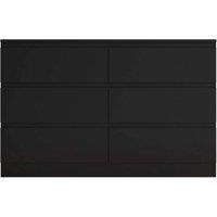 SPETLEK 6 Drawer Large & Deep Chest of Drawers Modern Matt in Black | Size: 0.6m2