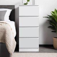 SPETLEK 4 Drawer Chest of Drawers Scandinavian Handleless in White | Size: 0.6m2
