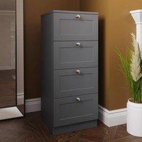 SPETLEK 4 Drawer Chest of Drawers Shaker Style Modern in Grey | Size: 0.6m2