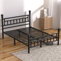 FLAVORA King(5ft)#2 Heavy Duty Metal Bed Frame Headboard & Footboard in Black | Size: King