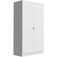FLAVORA White Modern 2-Door Wooden Bedroom Storage Wardrobe | Size: 0.6m2