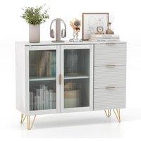 Kelvenix Kitchen Modern Sideboard Storage Cabinet in White