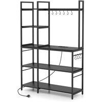 Kelvenix Kitchen Utility Storage Shelf 5-Tier in Black | Size: 0.6m2