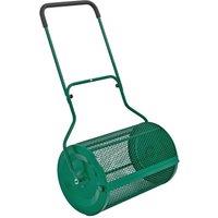 KORVIXA 76L Lawn Compost Spreader Top Dress Soil Fertiliser Seed Roller in Green