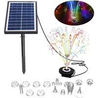 KORVIXA 7W LED Solar Panel Fountain Pump Water Feature Pond Garden in Black