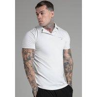 SikSilk Men's Smart Revere Polo in Grey | Size: Medium