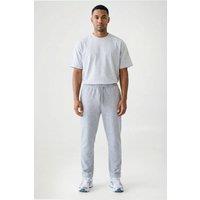 CICAY Men's Open Hem Drawstring Joggers - Cotton Blend Straight Leg in Mid Grey | Size: 3XL
