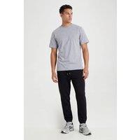 CICAY Men's Elastic Hem Joggers - Cotton Blend Tapered Fit in Black | Size: 2XL