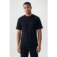 CICAY Men's Relaxed Fit Crew Neck Cotton T-Shirt in Black | Size: Medium