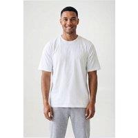 CICAY Men's Relaxed Fit Crew Neck Cotton T-Shirt in White | Size: Medium