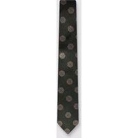 Alexandre Silver Label Men's Hexagon Medallion Tie in Khaki
