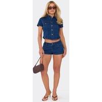 EGO Women's Denim Low Rise Shorts in Navy | Size: 4