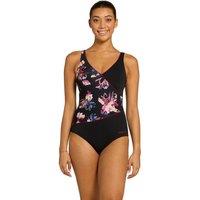 Zoggs Women's Yuma Wrap Front Swimsuit in Black | Size: 20