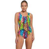 Zoggs Women's Wild Mix Scoopback Swimsuit in Orange | Size: 8