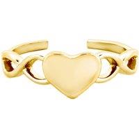 Jewelco London Women's 9ct Gold Infinity Symbol Love Heart Toe Ring