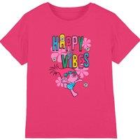 Trolls Happy Vibes Kids T-Shirt, Hot Pink in Bright Pink | Size: 7-8 Years