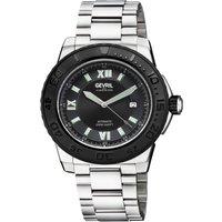 Gevril Men's Seacloud 316L Swiss Automatic SA100 Black Bezel/Dial SS Watch in Silver