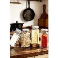 ExtraStar 24Pcs 120ml Glass Spice Jars with Metal Lids in Clear
