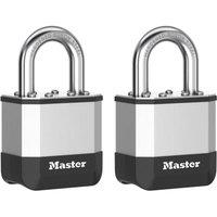 Master Lock Elite Laminated Padlock 45mm - 25mm Shackle - Pack of 2 in Silver