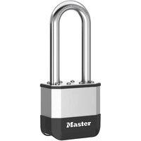 Master Lock Elite Laminated Padlock 52mm - 64mm Shackle in Silver