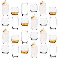 Argon Tableware Tondo Glassware 24 Piece Set in Clear