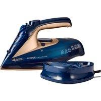 Tower T22008BLG CeraGlide Cord/Cordless Steam Iron, 2400W in Blue & Rose Gold in Black