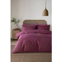 Serene 'Cavali' Pinsonic Microfibre Duvet Cover Set in Plum | Size: King