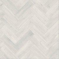 Vinyl Flooring UK White Herringbone Wood Effect 2.3mm Vinyl Flooring Sheet | Size: 2000mm x 1000mm