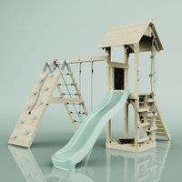 OutdoorToys PolarPlay Tower Kids Wooden Climbing Frame - Climb & Swing Tyra Sage in Beige
