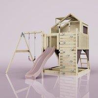 OutdoorToys PolarPlay Kids Climbing Tower & Garden Playhouse with Swing & Slide - Swing Brenna Rose in Beige