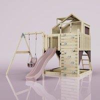 OutdoorToys PolarPlay Kids Climbing Tower & Garden Playhouse with Swing & Slide - Swing Eerika Rose in Beige