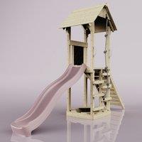 OutdoorToys PolarPlay Tower Kids Wooden Climbing Frame - Yarin Rose in Beige