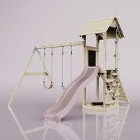 OutdoorToys PolarPlay Tower Kids Wooden Climbing Frame - Swing Kari Rose in Beige