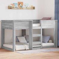 Berkfield Home Bunk Bed for Kids Grey Sonoma 75 x 190 cm Engineered Wood