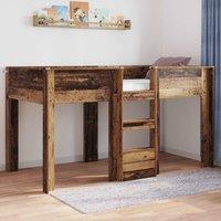 Berkfield Home Bunk Bed for Kids Old Wood 100 x 200 cm Engineered wood in Brown