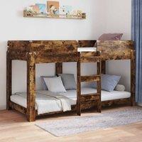 Berkfield Home Bunk Bed for Kids Smoked Oak 90 x 190 cm Engineered Wood in Brown