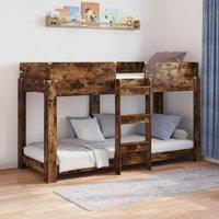 Berkfield Home Bunk Bed for Kids Smoked Oak 75 x 190 cm Engineered Wood in Brown