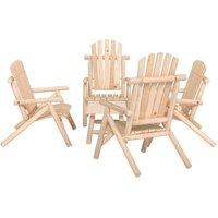 Berkfield Home 5 Piece Garden Lounge Set Solid Wood Spruce in Brown
