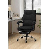 Living and Home Height-Adjustable Ergonomic Office Chair with Plush Seat, 135 Tilt & Footrest in Black